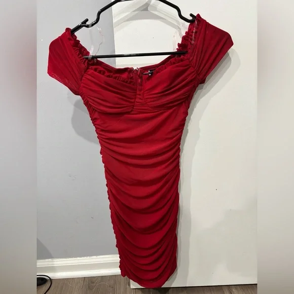 RED WINDSOR DRESS XS and BROWN ZARA RUFFLE DRESS XS - Picture 9 of 9